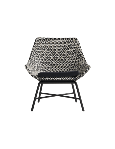 Hartman ® DELPHINE sillón de jardín lounge color blanco / negro