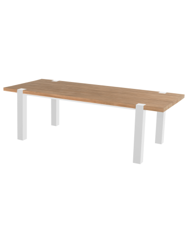 Hartman ® ESMEE Mesa de madera de teca 200 x 100 cm. Color blanco / teca