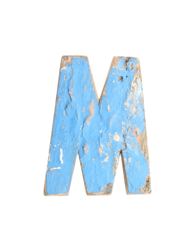 RAW MATERIALS® Letra M en madera reciclada