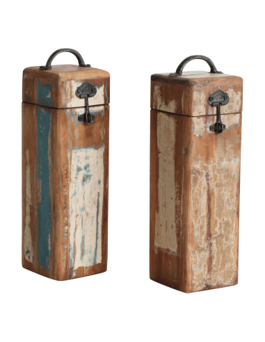 RAW MATERIALS® Caja botellero en madera reciclada